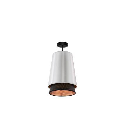 Duolla - Πλαφονιέρα οροφής BELL SHINY 1xE27/15W/230V διάμετρος 25 cm ασημί/μαύρο