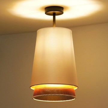 Duolla - Πλαφονιέρα οροφής BELL SHINY 1xE27/15W/230V διάμετρος 25 cm λευκό/χαλκός