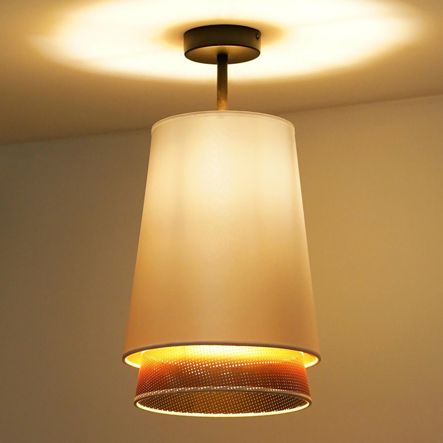 Duolla - Πλαφονιέρα οροφής BELL SHINY 1xE27/15W/230V διάμετρος 25 cm λευκό/χαλκός