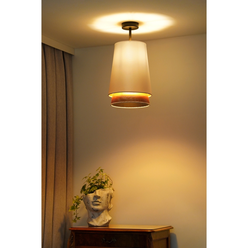 Duolla - Πλαφονιέρα οροφής BELL SHINY 1xE27/15W/230V διάμετρος 25 cm λευκό/χαλκός