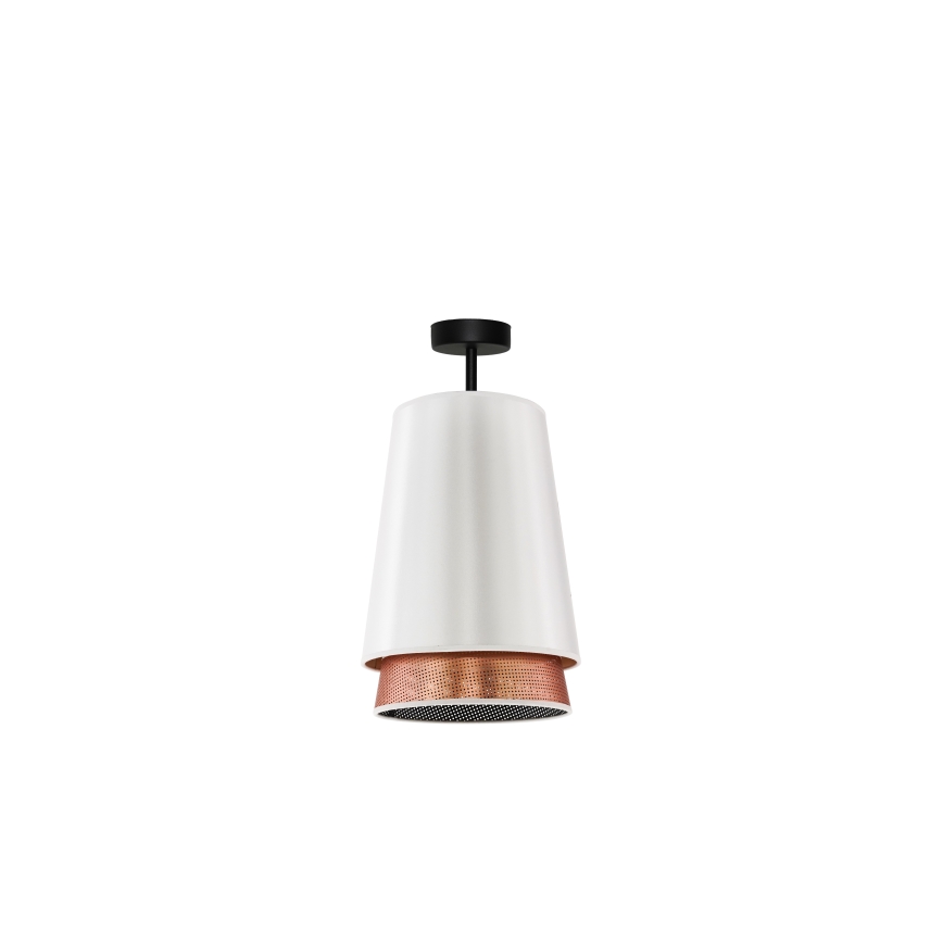 Duolla - Πλαφονιέρα οροφής BELL SHINY 1xE27/15W/230V διάμετρος 25 cm λευκό/χαλκός