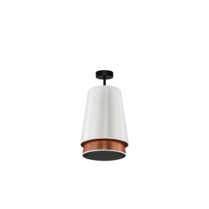 Duolla - Πλαφονιέρα οροφής BELL SHINY 1xE27/15W/230V διάμετρος 25 cm λευκό/χαλκός
