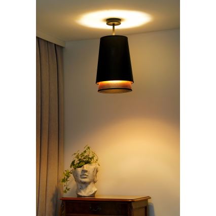 Duolla - Πλαφονιέρα οροφής BELL SHINY 1xE27/15W/230V διάμετρος 25 cm μαύρο/χαλκός