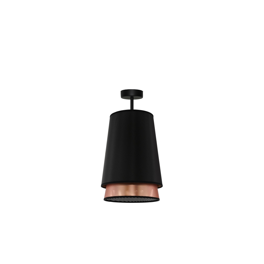 Duolla - Πλαφονιέρα οροφής BELL SHINY 1xE27/15W/230V διάμετρος 25 cm μαύρο/χαλκός
