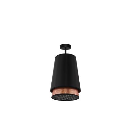 Duolla - Πλαφονιέρα οροφής BELL SHINY 1xE27/15W/230V διάμετρος 25 cm μαύρο/χαλκός