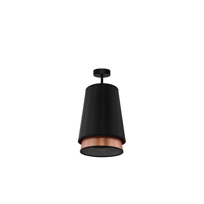 Duolla - Πλαφονιέρα οροφής BELL SHINY 1xE27/15W/230V διάμετρος 25 cm μαύρο/χαλκός