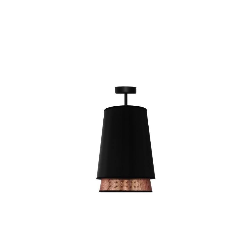 Duolla - Πλαφονιέρα οροφής BELL SHINY 1xE27/15W/230V διάμετρος 25 cm μαύρο/χαλκός