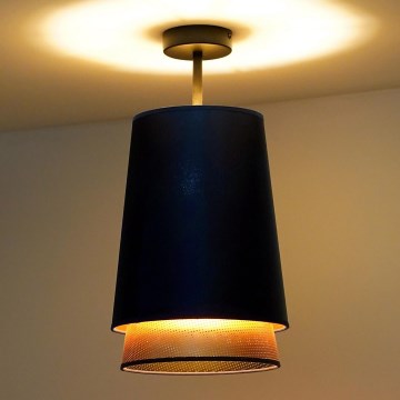 Duolla - Πλαφονιέρα οροφής BELL SHINY 1xE27/15W/230V διάμετρος 25 cm μπλε/χαλκός