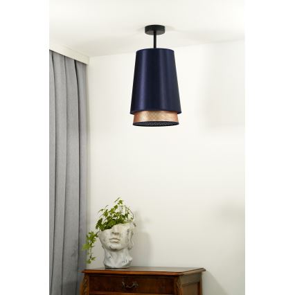 Duolla - Πλαφονιέρα οροφής BELL SHINY 1xE27/15W/230V διάμετρος 25 cm μπλε/χαλκός