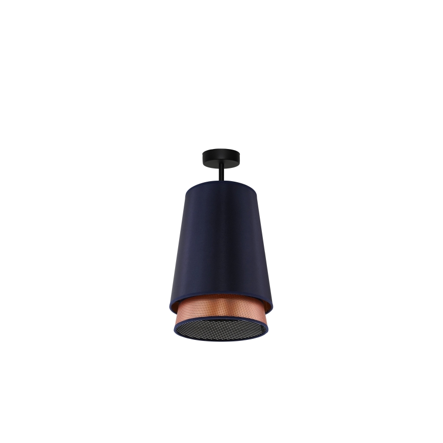 Duolla - Πλαφονιέρα οροφής BELL SHINY 1xE27/15W/230V διάμετρος 25 cm μπλε/χαλκός