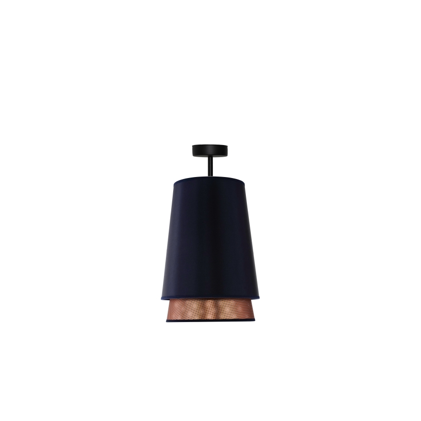 Duolla - Πλαφονιέρα οροφής BELL SHINY 1xE27/15W/230V διάμετρος 25 cm μπλε/χαλκός