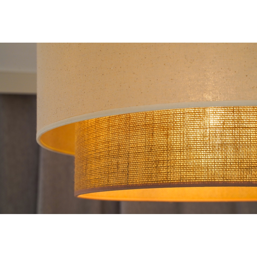 Duolla - Πλαφονιέρα οροφής BOHO 1xE27/15W/230V διάμετρος 45 cm κρεμ/καφέ