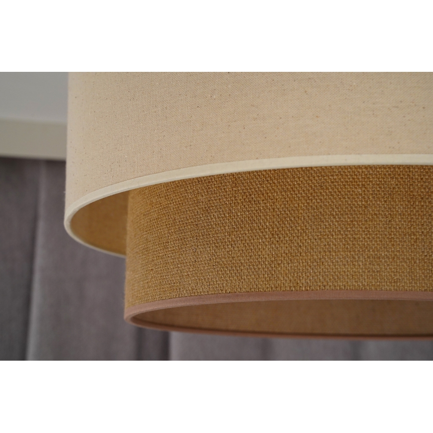 Duolla - Πλαφονιέρα οροφής BOHO 1xE27/15W/230V διάμετρος 45 cm κρεμ/καφέ