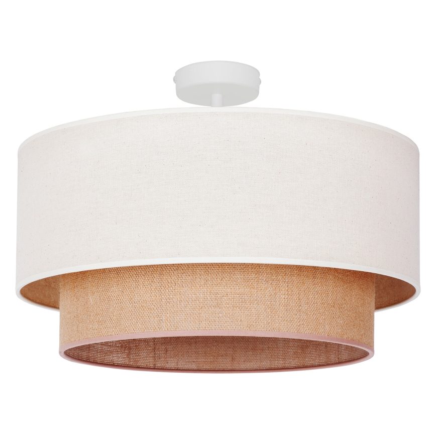 Duolla - Πλαφονιέρα οροφής BOHO 1xE27/15W/230V διάμετρος 45 cm κρεμ/καφέ