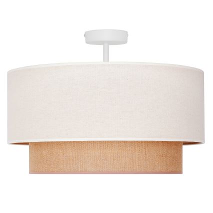 Duolla - Πλαφονιέρα οροφής BOHO 1xE27/15W/230V διάμετρος 45 cm κρεμ/καφέ