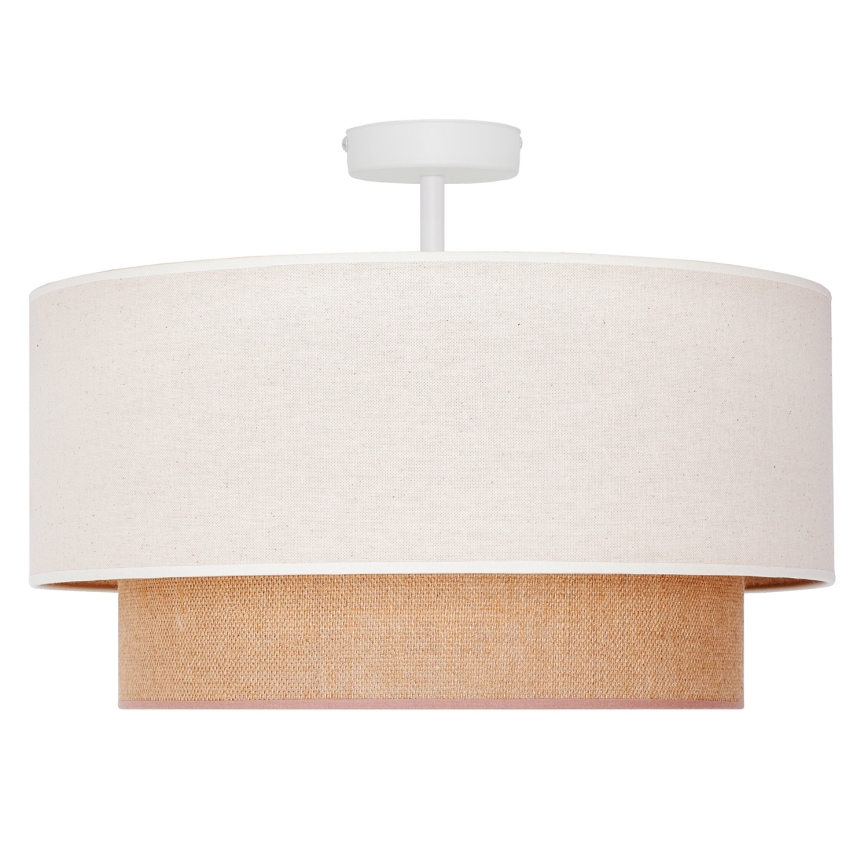 Duolla - Πλαφονιέρα οροφής BOHO 1xE27/15W/230V διάμετρος 45 cm κρεμ/καφέ