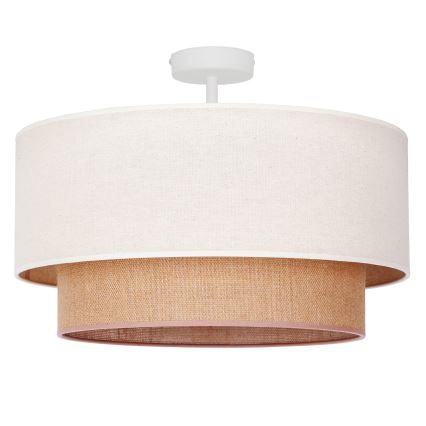 Duolla - Πλαφονιέρα οροφής BOHO 1xE27/15W/230V διάμετρος 45 cm κρεμ/καφέ