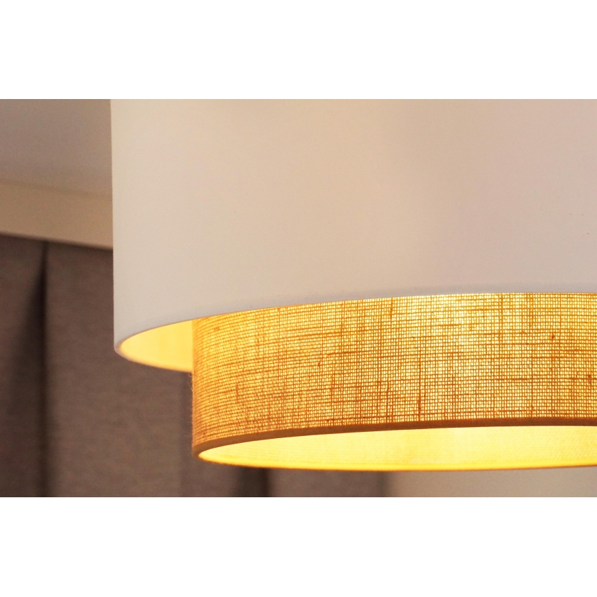 Duolla - Πλαφονιέρα οροφής  BOHO 1xE27/15W/230V διάμετρος 45 cm λευκό/καφέ