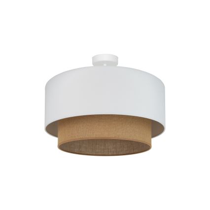Duolla - Πλαφονιέρα οροφής  BOHO 1xE27/15W/230V διάμετρος 45 cm λευκό/καφέ