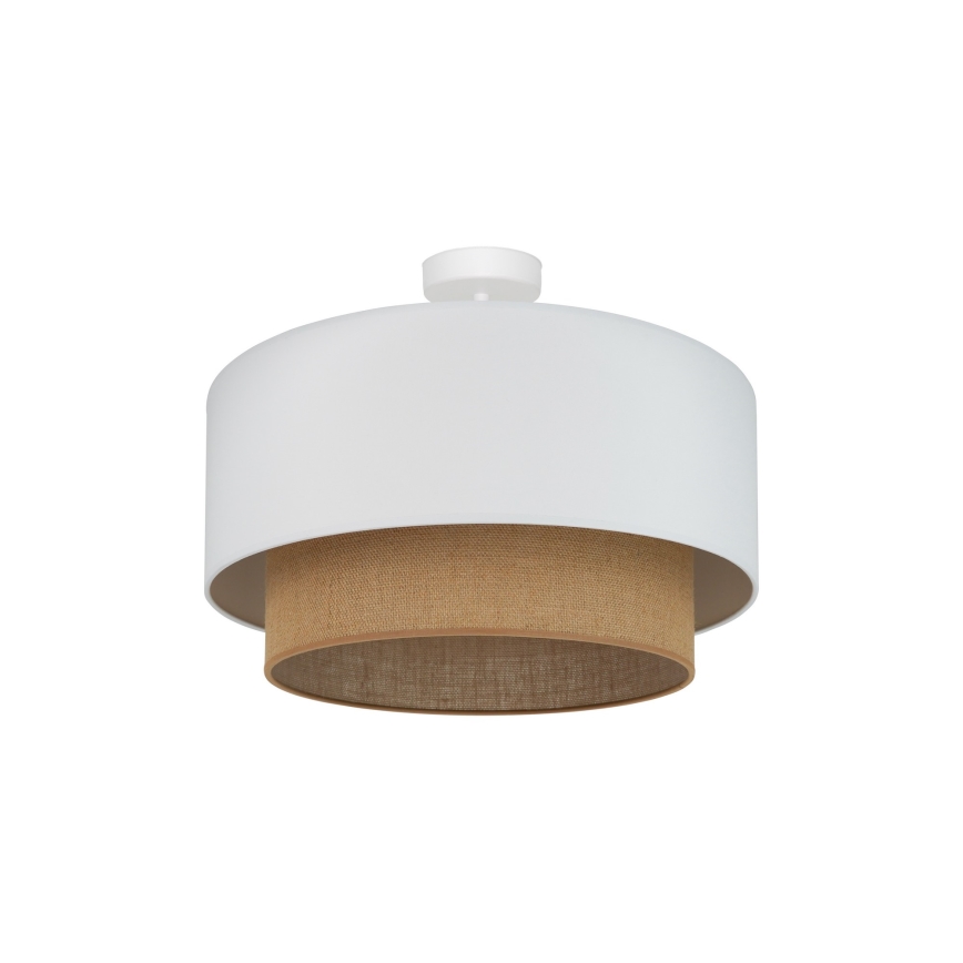 Duolla - Πλαφονιέρα οροφής  BOHO 1xE27/15W/230V διάμετρος 45 cm λευκό/καφέ