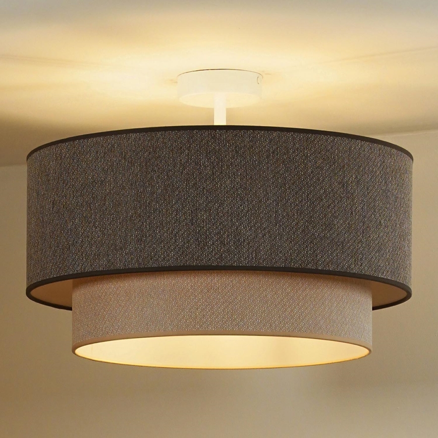 Duolla - Πλαφονιέρα οροφής BOHO ECO RECYCLING 1xE27/15W/230V διάμετρος 45 cm καφέ/κρεμ