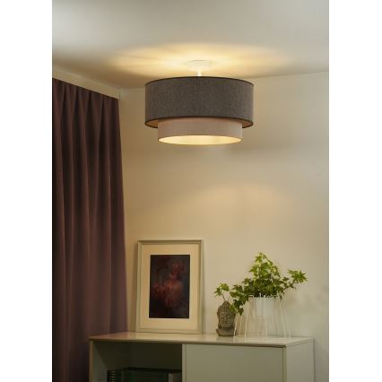 Duolla - Πλαφονιέρα οροφής BOHO ECO RECYCLING 1xE27/15W/230V διάμετρος 45 cm καφέ/κρεμ