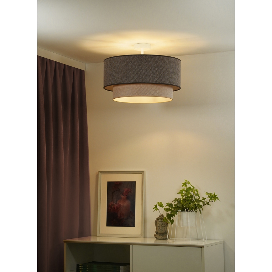 Duolla - Πλαφονιέρα οροφής BOHO ECO RECYCLING 1xE27/15W/230V διάμετρος 45 cm καφέ/κρεμ