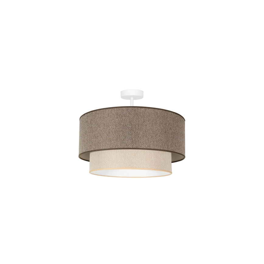 Duolla - Πλαφονιέρα οροφής BOHO ECO RECYCLING 1xE27/15W/230V διάμετρος 45 cm καφέ/κρεμ