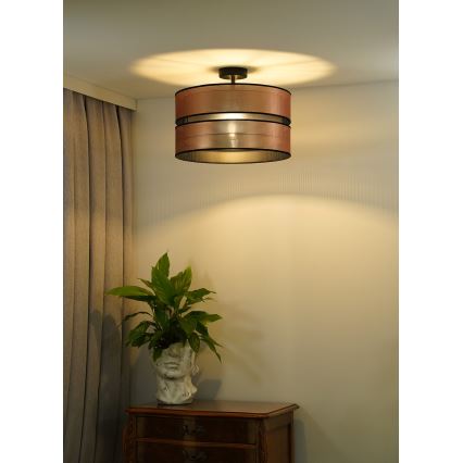 Duolla - Πλαφονιέρα οροφής COPPER SHINY 1xE27/15W/230V διάμετρος 40 cm χαλκός/μαύρο