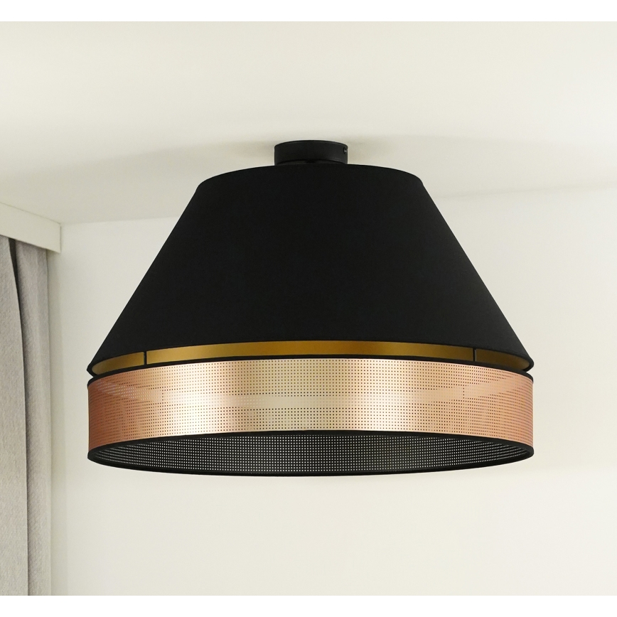 Duolla - Πλαφονιέρα οροφής COPPER SHINY 1xE27/15W/230V διάμετρος 60 cm μαύρο/χαλκός