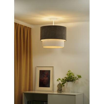 Duolla - Πλαφονιέρα οροφής CORDUROY 1xE27/15W/230V διάμετρος 40 cm καφέ/κρεμ