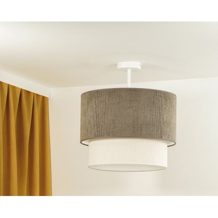 Duolla - Πλαφονιέρα οροφής CORDUROY 1xE27/15W/230V διάμετρος 40 cm καφέ/κρεμ