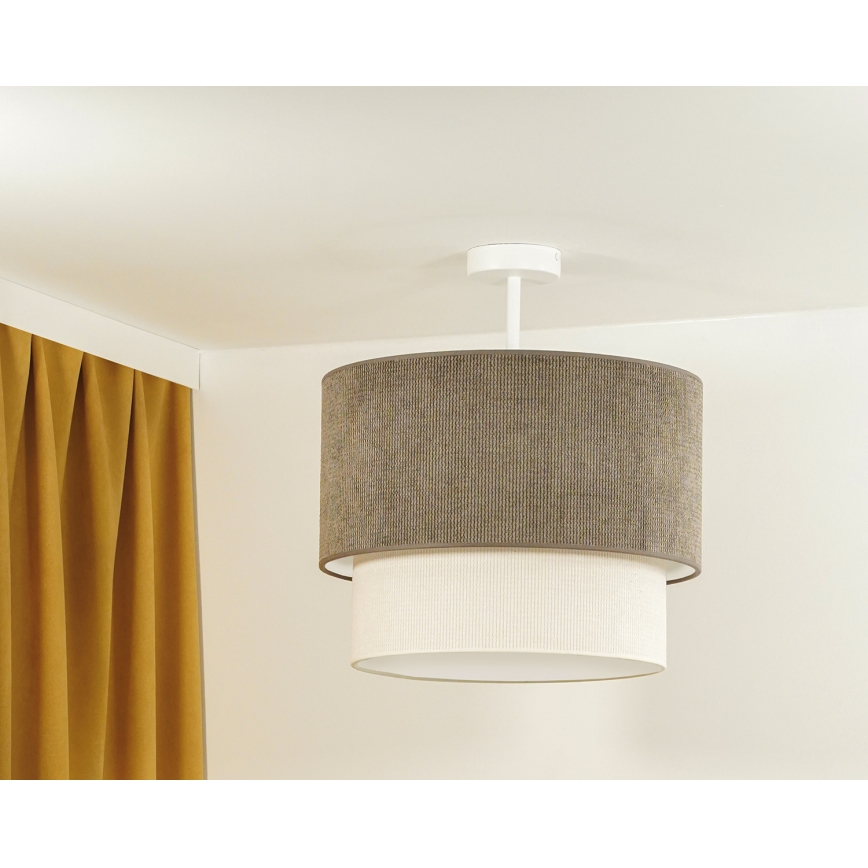 Duolla - Πλαφονιέρα οροφής CORDUROY 1xE27/15W/230V διάμετρος 40 cm καφέ/κρεμ