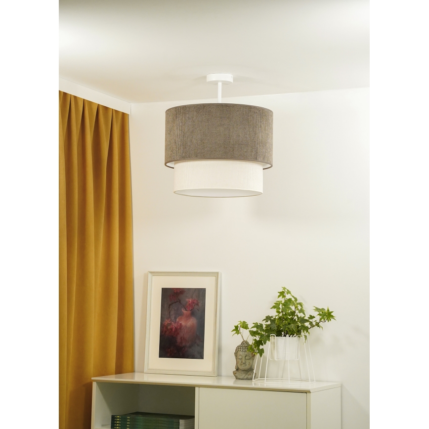 Duolla - Πλαφονιέρα οροφής CORDUROY 1xE27/15W/230V διάμετρος 40 cm καφέ/κρεμ