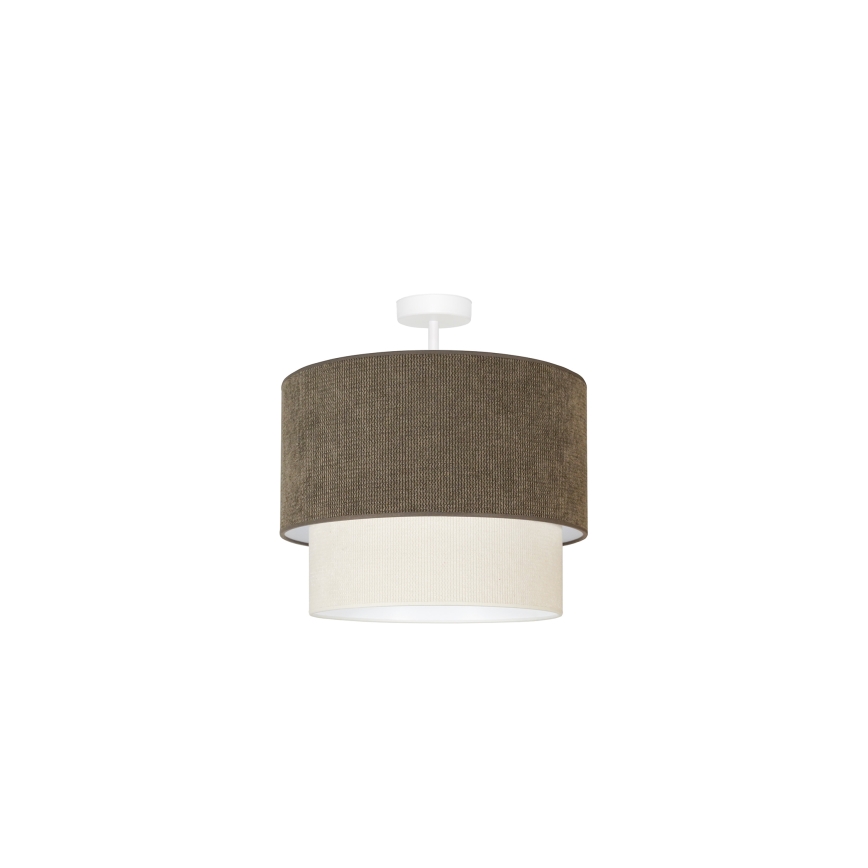 Duolla - Πλαφονιέρα οροφής CORDUROY 1xE27/15W/230V διάμετρος 40 cm καφέ/κρεμ