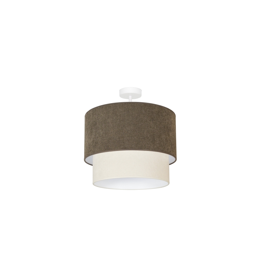 Duolla - Πλαφονιέρα οροφής CORDUROY 1xE27/15W/230V διάμετρος 40 cm καφέ/κρεμ
