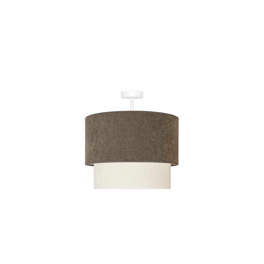 Duolla - Πλαφονιέρα οροφής CORDUROY 1xE27/15W/230V διάμετρος 40 cm καφέ/κρεμ