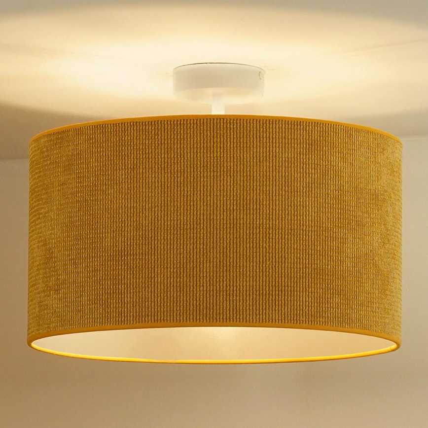 Duolla - Πλαφονιέρα οροφής CORDUROY 1xE27/15W/230V διάμετρος 40 cm κίτρινο