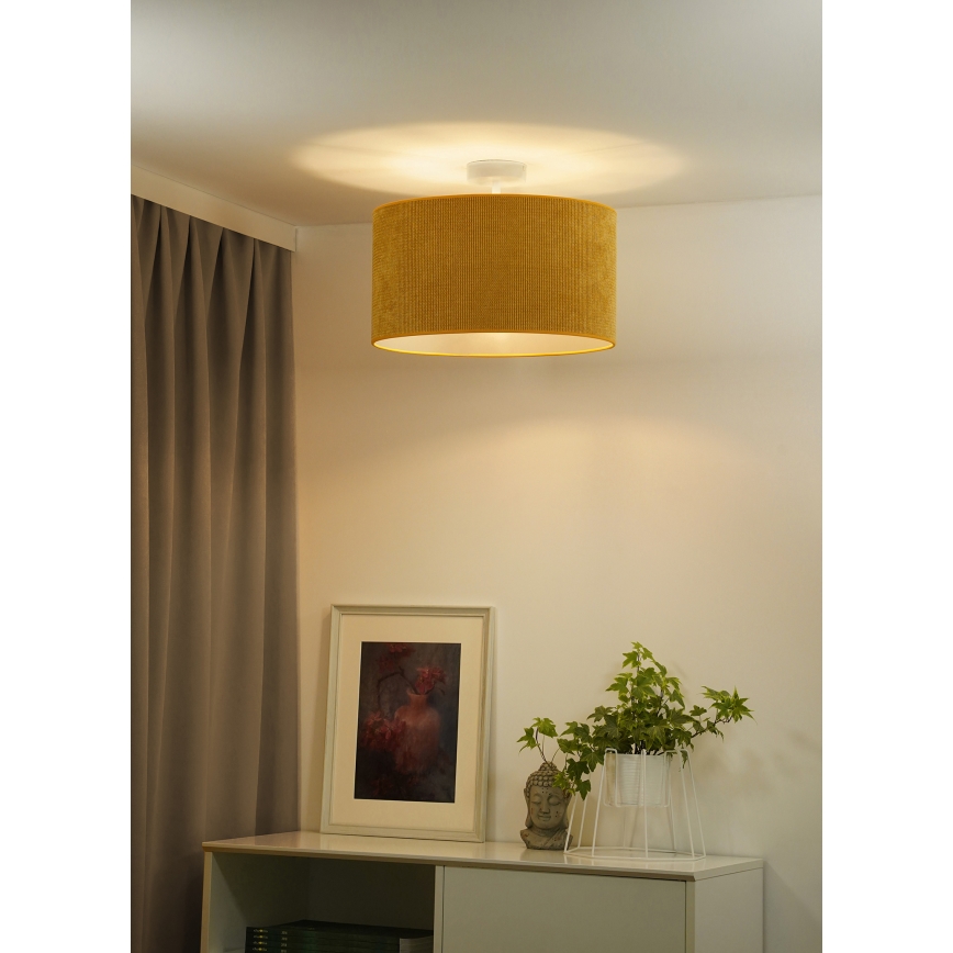 Duolla - Πλαφονιέρα οροφής CORDUROY 1xE27/15W/230V διάμετρος 40 cm κίτρινο