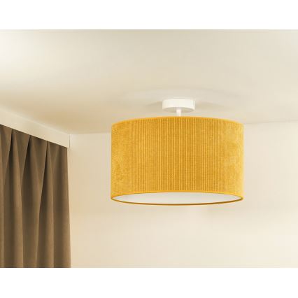 Duolla - Πλαφονιέρα οροφής CORDUROY 1xE27/15W/230V διάμετρος 40 cm κίτρινο