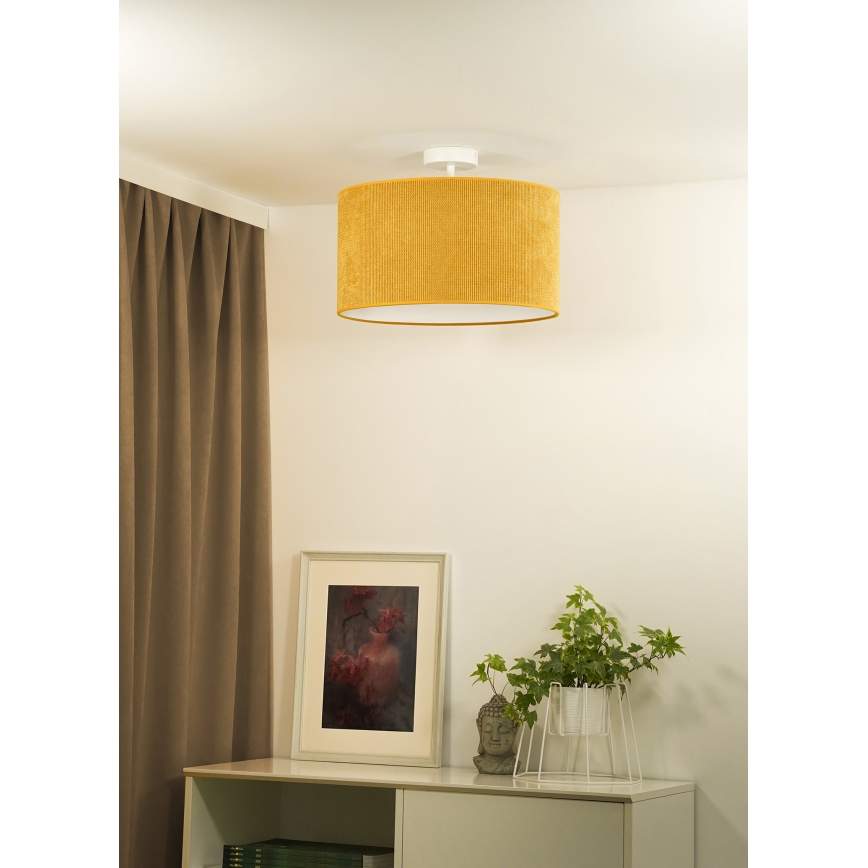 Duolla - Πλαφονιέρα οροφής CORDUROY 1xE27/15W/230V διάμετρος 40 cm κίτρινο
