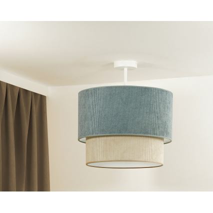 Duolla - Πλαφονιέρα οροφής CORDUROY 1xE27/15W/230V διάμετρος 40 cm μπλε/μπεζ