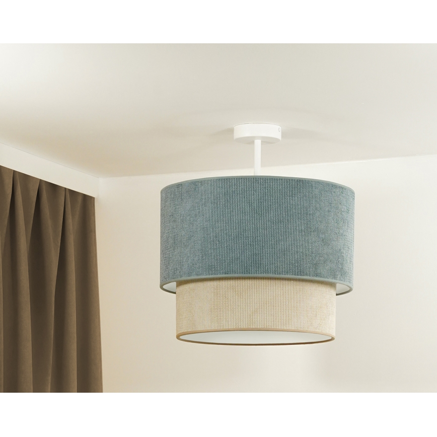 Duolla - Πλαφονιέρα οροφής CORDUROY 1xE27/15W/230V διάμετρος 40 cm μπλε/μπεζ