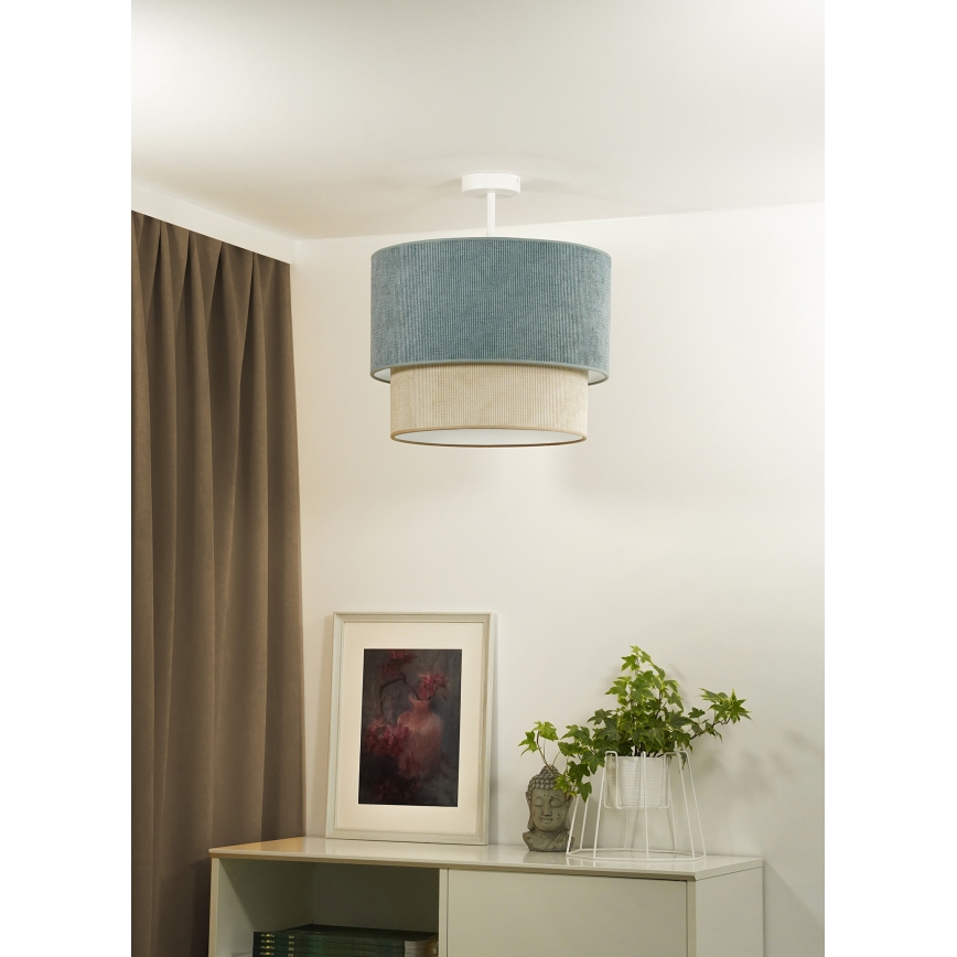 Duolla - Πλαφονιέρα οροφής CORDUROY 1xE27/15W/230V διάμετρος 40 cm μπλε/μπεζ