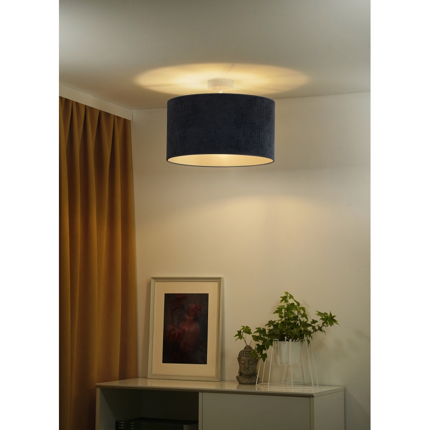 Duolla - Πλαφονιέρα οροφής CORDUROY 1xE27/15W/230V διάμετρος 40 cm σκούρο μπλε