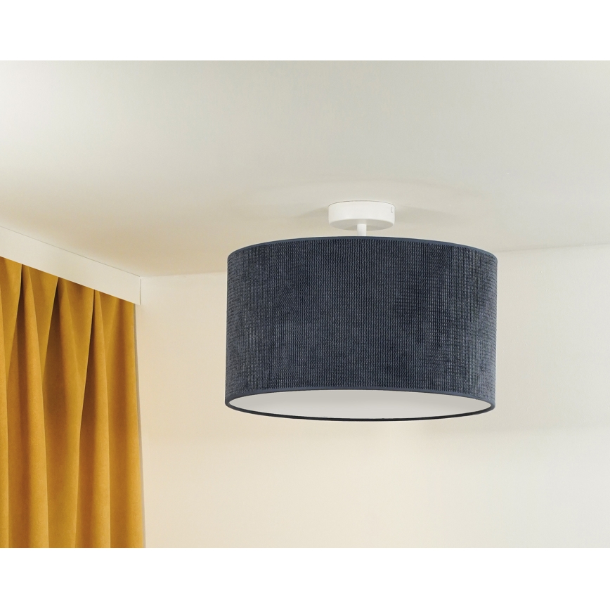Duolla - Πλαφονιέρα οροφής CORDUROY 1xE27/15W/230V διάμετρος 40 cm σκούρο μπλε