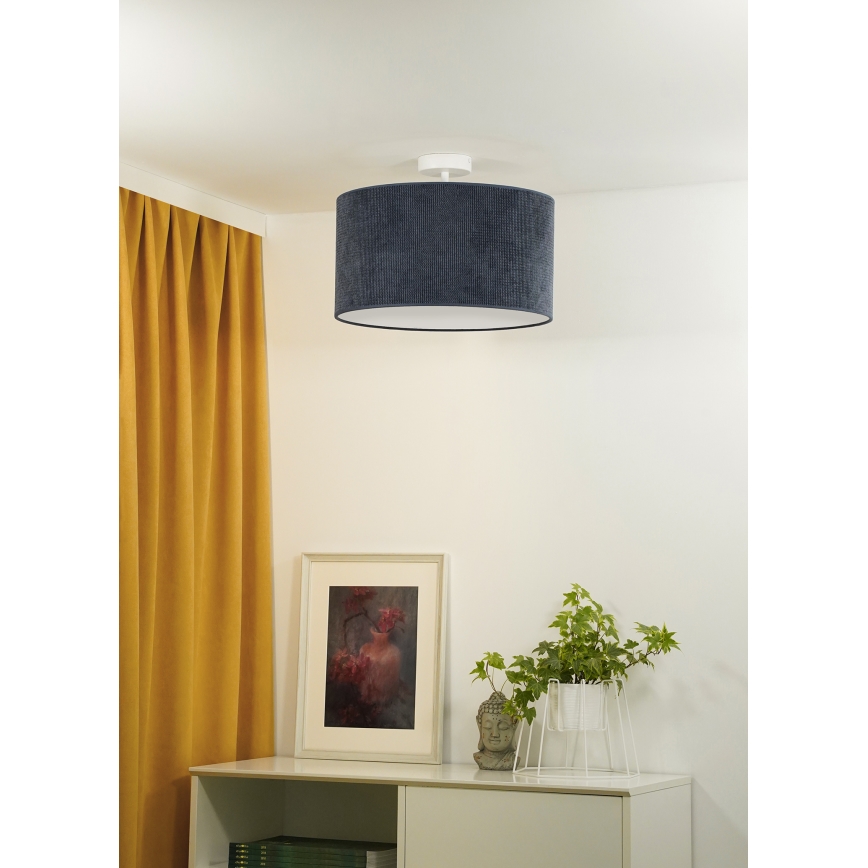 Duolla - Πλαφονιέρα οροφής CORDUROY 1xE27/15W/230V διάμετρος 40 cm σκούρο μπλε