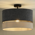 Duolla - Πλαφονιέρα οροφής DOUBLE 1xE27/15W/230V διάμετρος 40 cm γκρι