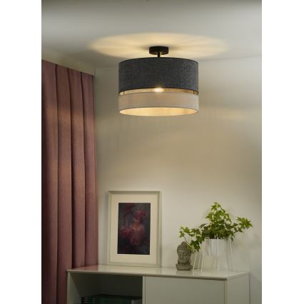 Duolla - Πλαφονιέρα οροφής DOUBLE 1xE27/15W/230V διάμετρος 40 cm γκρι