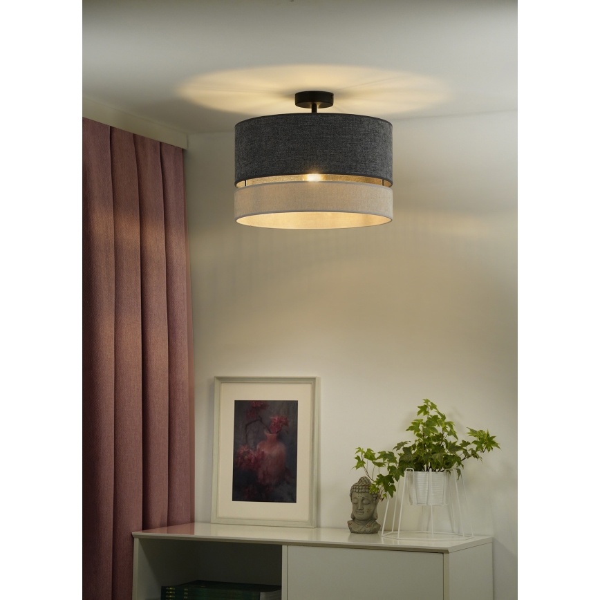 Duolla - Πλαφονιέρα οροφής DOUBLE 1xE27/15W/230V διάμετρος 40 cm γκρι